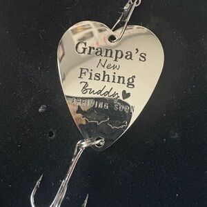 Grandpa’s New Fishing Buddy Silver Heart-Shaped Fishing Lure